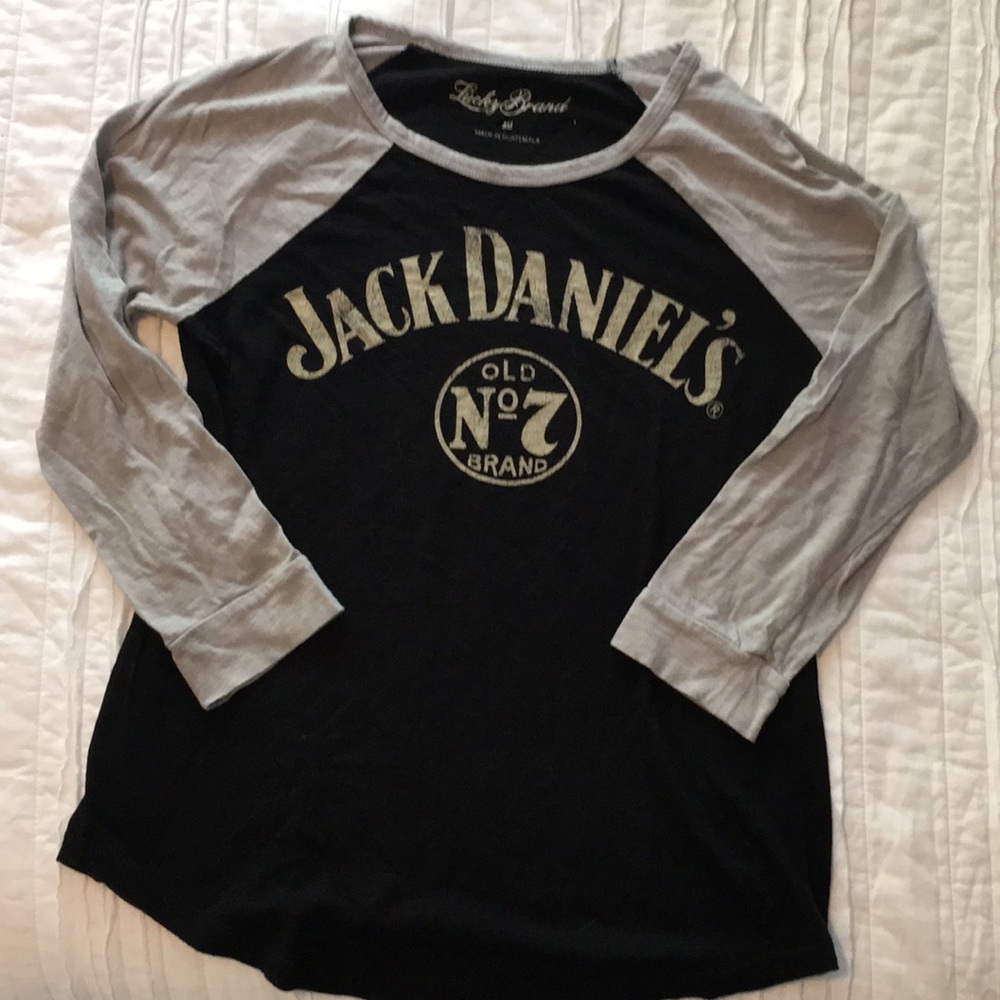 Lucky Brand Jack Daniel’s 3/4 Sleeve Tee Shirt